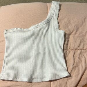 Urban Outfitters white single shoulder tank | SMALL